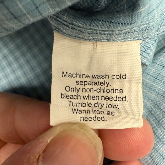 EUC Men's‎ J. CREW Sueded Broadcloth Mini Gingham Blue Shirt | Size XL - Picture 7 of 7